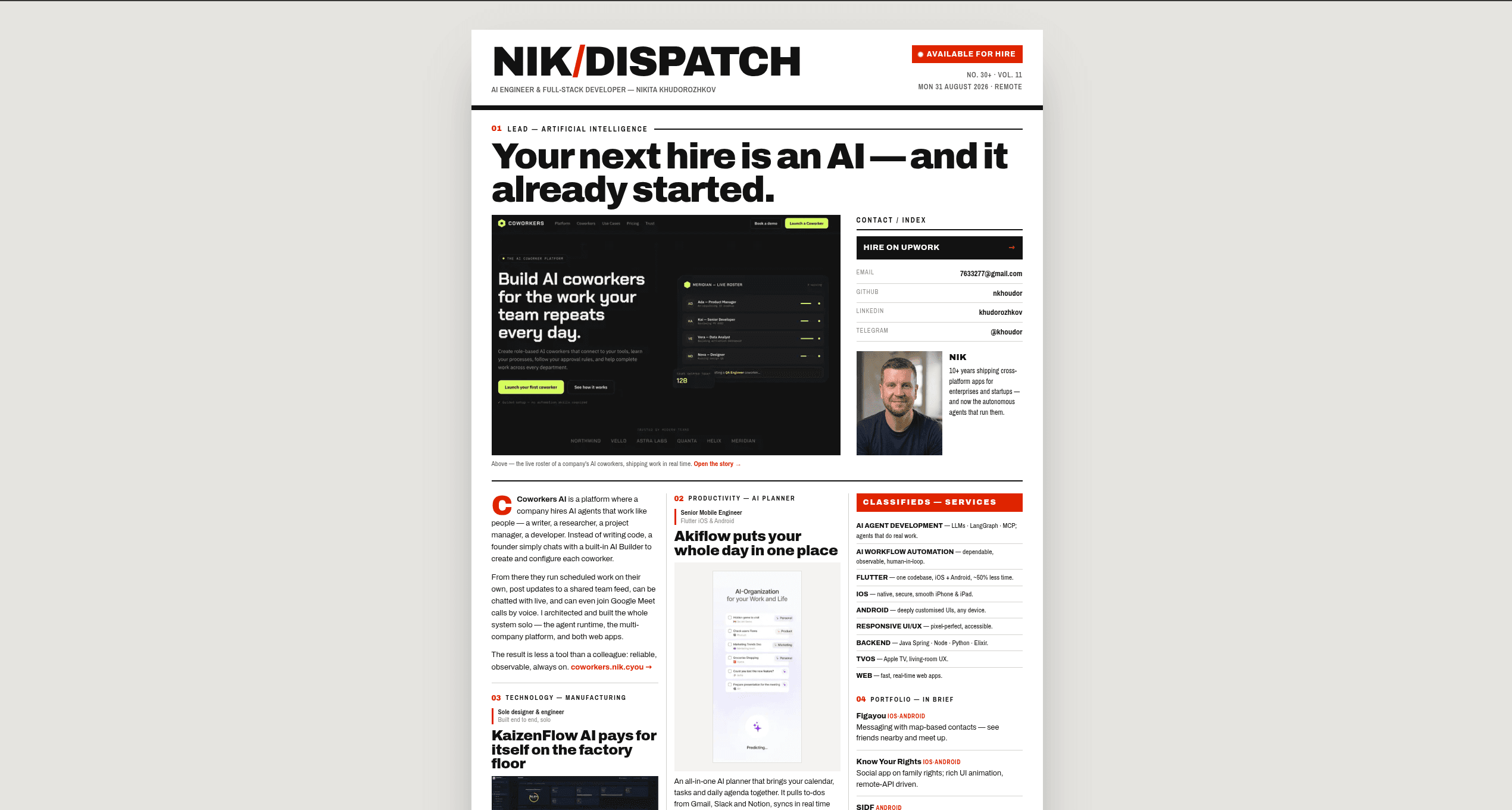Homepage preview of Nik.cyou