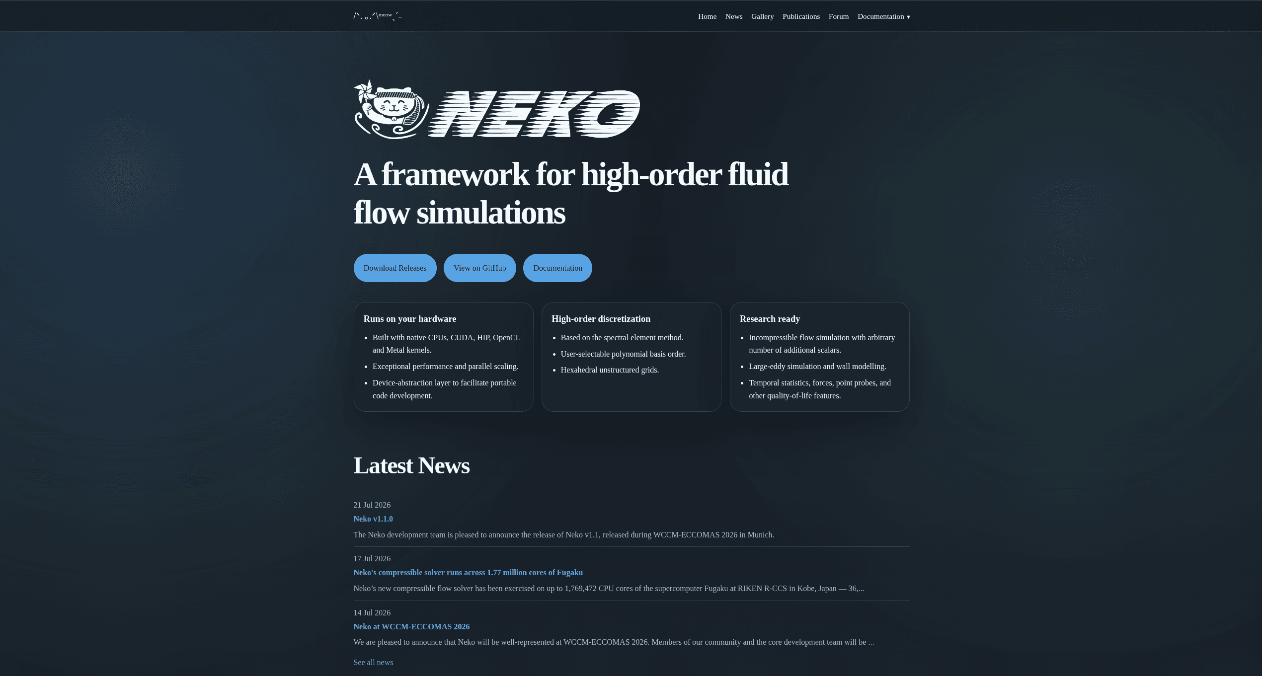 Homepage preview of Neko.cfd