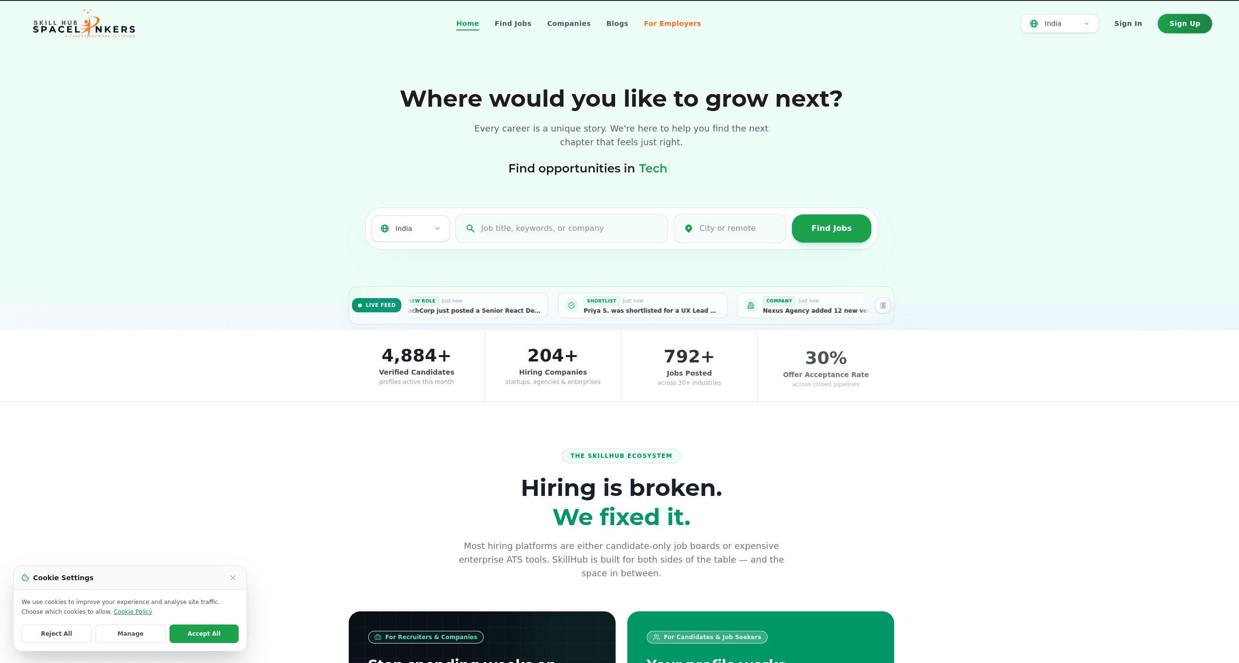 Homepage preview of SkillHub.sbs