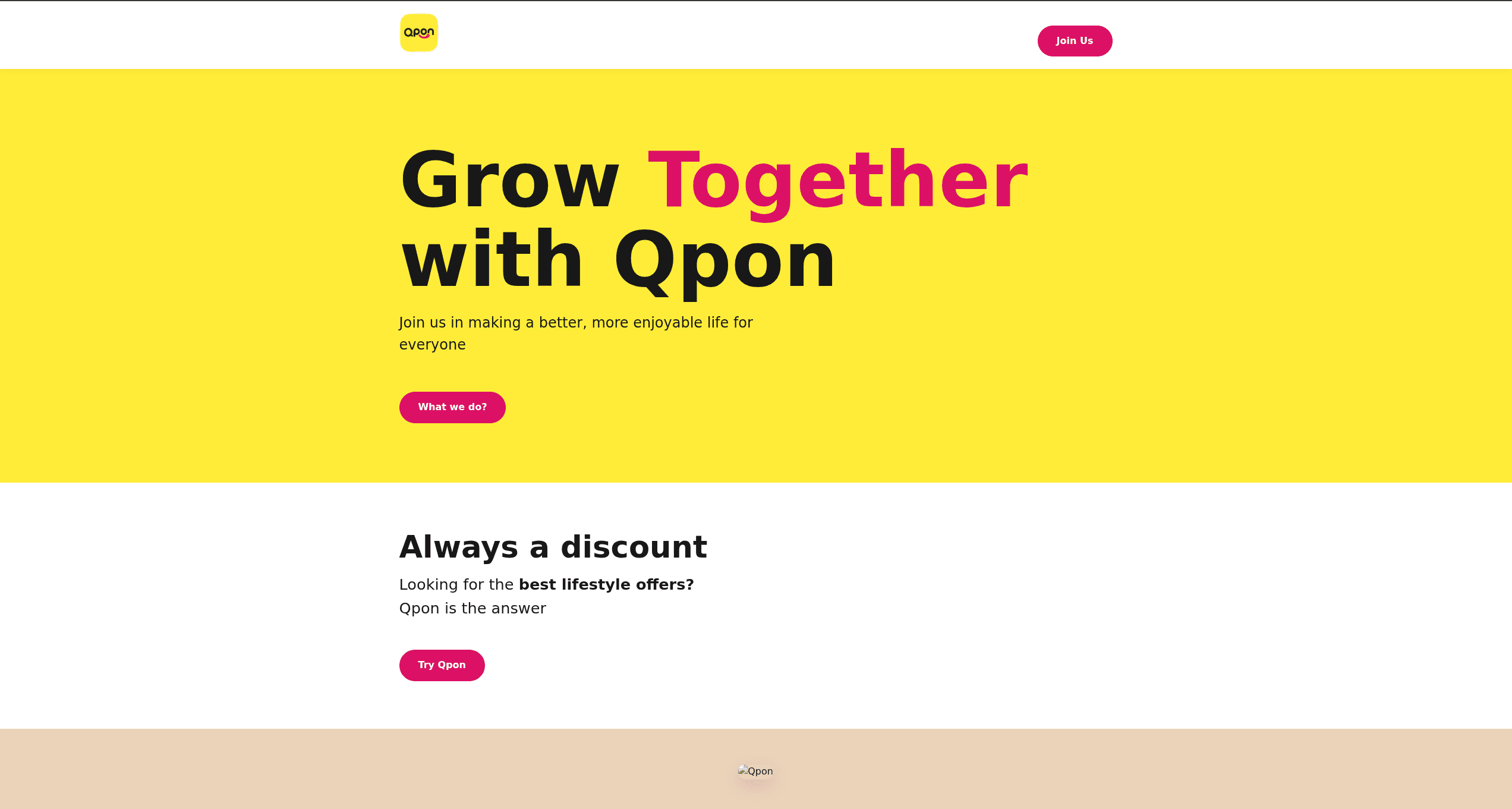 Homepage preview of careers.qpon