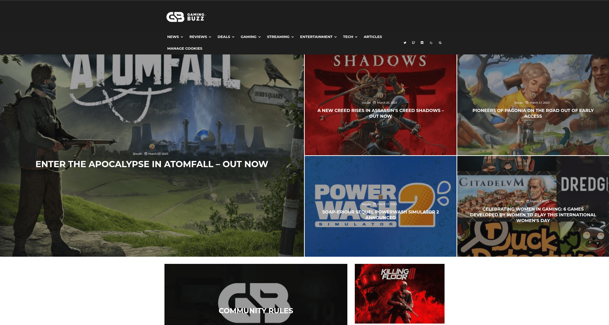 Homepage preview of gaming.buzz